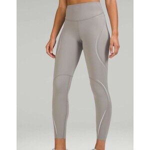 Lululemon Size 8 Base Pace HR Tight 25" Leggings Gray Reflective